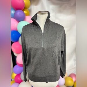 Nordstrom Lou & GreyWomen’s Dark Gray Quarter Zip Pullover Size Small NWT $79.50